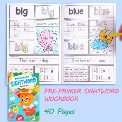 40-Page Preschool Vocabulary Workbook, Suitable For Children 3 Years And Older, Helps Improve Reading And Writing Skills. Educational Writing Practice Book, Perfect Classroom Supply For Back To School Season