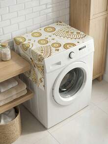 1pc Junma Flower Washing Machine Dust Cover, Furniture Washing Machine Dust Cover, Anti-Stain Dust Cover, Washable Refrigerator Dust Cover, Household Dust Cover, High Appearance Level Dust Cover - Multicolor - View 6
