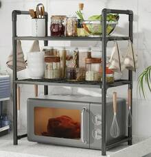 3-Tier Microwave Shelf For Kitchen, Microwave Storage And Organization, Spice And Dish Organizer, Modern Kitchen Decor, Kitchen Storage Rack, Oven Shelf - A - View 2