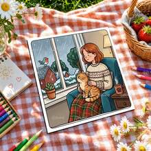 Mama Cat3: Creative Coloring Book For Teens, Includes 5 Random Stickers, 24 Pages Of DIY Doodle, Suitable For Birthday, Anniversary, Valentine's Day, Halloween Gifts, Back To School And Stationery Supplies - Cat Mom 3 - View 6