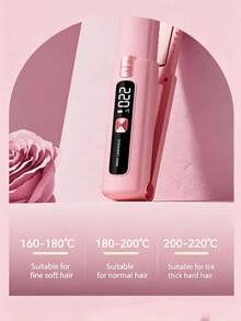 迷你 USB 充電式捲髮棒，負離子護髮，LED 數位溫度控制最高 320°C，便攜式旅行與宿舍使用，隨身造型必備工具 - 多色 - 查看 9