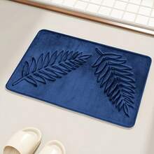 One Tree Leaf Pattern Rug, Modern Style Polyester Fiber Rectangle Mat With Raised Dot Detail For Living Room, Bedroom, Kitchen And Courtyard Home Bathroom Decor Floor Carpet Outdoor Rug Door Mat Fall Decor Bathroom Accessories Back To School Entryway Decor - Navy Blue - View 5