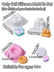 26件組 Taba 軟萌可愛 DIY 套件，慢回彈手工製作組，DIY 珠寶飾品製作，1:1 AB 液態矽膠搭配 4 個模具，生日節日派對小禮物，DIY 手作愛好者的理想選擇，適合初學者，個性化禮物 - set - 查看 2
