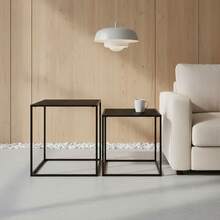 KIWI MOBLEKIT | Wooden And Metal Side Tables For Living Room Or Bedroom, Modern Functional Tables With Different Shapes And Heights, Fixed Or Folding Options For Home - 黑色 40/35 – 互鎖 - 查看 7