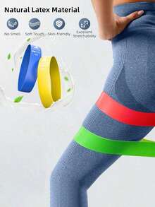 6pcs Mini Resistance Bands, Fitness Bands For Hip And Leg Workout, Yoga Pilates Home Gym Training, With Storage Bag - Multicolor - View 6