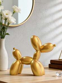 1pc Balloon Dog Statue, Modern Art Home Decor Sculpture, Home Accessory, Modern Home Decor Animal Art Ornament, Suitable For Coffee Table Kitchen Decor Color Scheme Room Aesthetics Metal Texture Gold Sculpture Dog - Gold - View 8
