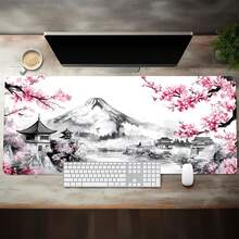 Japanese-Style Cherry Blossom & Mountain XXL Mouse Pad (35.4 X 15.7 In) – Extended Desk Mat For Wireless Mouse & Keyboard; Features Smooth Edges And Non-Slip Base; Suitable For Office, Home, And Gaming Use - Mouse Pad - View 7