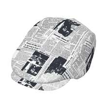 Vintage Newspaper Collage Full-Print Flat-Top Hat Unisex; Painter's Hat, Newsboy Hat, Beret, Irish-Style Driver's Hat, Vintage Gentleman's Hat - One Size - View 6