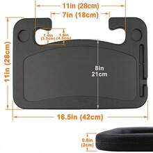 1pc Car Multi-Function Tray, Can Be Used As Dining Table, Laptop Stand, Storage Rack, Car Interior Office Tray, Steering Wheel Mount - Storage Table - View 3