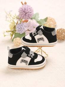 1 Pair Soft Sole Sports Walking Shoes For 0-1 Year Old Infant - Black - View 2