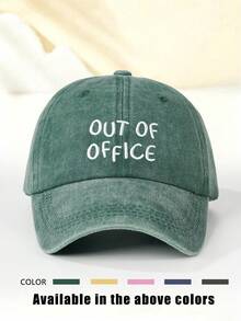 1件女款刺繡 OUT OF OFFICE 水洗棒球帽，時尚軟頂可調節帽子，防曬透氣戶外帽，適合戶外運動、露營、旅行、度假的假期禮物 - 棒球帽 - 查看 14