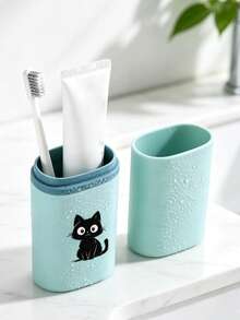 Gelas Penyimpanan Sikat Gigi untuk Perjalanan, Gelas Sikat Gigi Motif Kucing Lucu, Gelas Obat Kumur, Gelas Cuci Kamar Mandi, Gelas Penyimpanan Pasta Gigi, Tabung Penyimpanan Sikat Gigi Portabel, Kotak Penyimpanan Perlengkapan Cuci Multifungsi, Motif Kucing Lucu yang Menarik Perhatian, Dapat Digunakan Kembali, Gelas yang Dapat Dilepas dan Dicuci, Mudah Dibersihkan, Kapasitas Besar Dapat Menampung Pasta Gigi, Sisir, dan Lainnya, Tabung Penyimpanan Sikat Gigi Portabel Tahan Air untuk Berkemah, Gelas Penyimpanan Sikat Gigi Perjalanan 2-in-1, Gelas Cuci Portabel Ringkas untuk Perjalanan Bisnis, Cocok untuk Asrama, Berkemah, Perjalanan, Perlengkapan Penting Musim Kembali ke Sekolah - MultiWarna - View 1