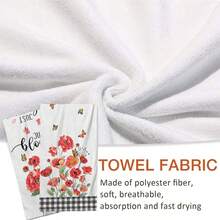 2/4/48pcs Red Floral Butterfly Pattern Printed Kitchen Towels - Ultra Soft, Highly Absorbent Polyester Dish Cloths And Hand Towels, Perfect For Holiday Decor, Kitchen Decor, Party Decor. - Multicolor - View 5