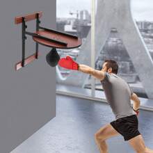 Heavy Duty Adjustable Speed Bag 1pc Wall Mounted Platform 220lb Steel Wood PU Durable Boxing Training Equipment Black Round Anti Vibration For Reaction Speed Home Gym Fitness Sports - Standard - Übersicht 10