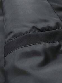 Men's Solid Color Minimalist Casual Cotton Padded Loose Vest Jacket - Black - View 10