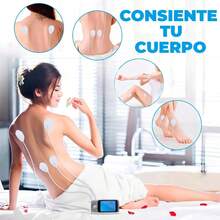 Tens/ems Electroestimulador Muscular 2Canales 36 Modos 10 Electrodos Digital Portátil Recargable SJROHE plateado masajeador eléctrico con Electroestimuladores Muscular alivio Dolor Relajación Muscular - Gris Claro - Ver 2