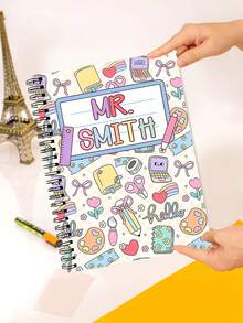 Cuaderno personalizado para maestros (se puede imprimir el nombre), personalizado, único, personalización exclusiva, adecuado para empleados, clientes, estudiantes, uso en negocios/trabajo/oficina/escuela - Multicolor - Ver 7