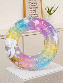 1pc Mermaid Design Swim Ring, Perfect Summer Gift For Pool Parties And Water Activities - Dreamy Swim Ring - View 7