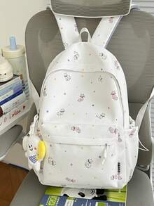 Large Capacity Colorful Printed Backpack For Girls, Student School Bag, Cartoon Backpack, Lightweight Travel Bag, Daily Commute Laptop Bag, Fashion Casual Backpack For Elementary, Middle, High School And College Students, Nylon Laptop Bag, Multiple Colors Available, Academy Style - A - View 13