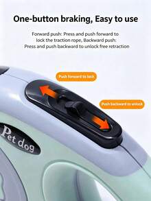 Automatic Retractable Pet Leash – 3m/5m Nylon Tape, Quick Lock Button, For Dogs & Cats - Mint Green - View 3