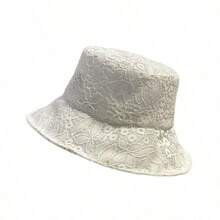 1pc Compact Fragrant Lace Bucket Hat, Fresh Sweet Japanese Style Sun Hat, Women's Spring/Summer Sweet Sun Protection Hat, Student/Couple Hat, Essential For Vacation And Travel - Lace Sun Hat - View 4