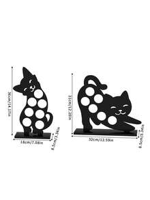 Cute Cat Shaped Coffee Capsule Holder, Creative Iron Storage Rack With Round Slots For Coffee Pods,Design Decorates Kitchen Countertops,Perfect For Coffee Bar, Office And Home Coffee Station Display And Organization. - Multicolor - View 2
