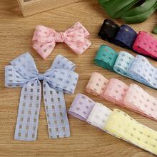 雪紡紗格紋緞帶 DIY 手作蝴蝶結髮飾 鞋飾手工藝用品 禮品盒花卉包裝緞帶 - 多色 - 查看 2