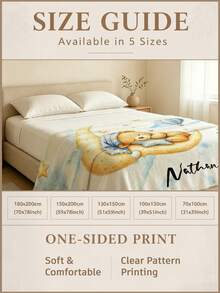 1pc Customized Name Blanket, Personalized Bed Blanket, Can Print Name, Personalized Blanket, Cute Blanket, Comfortable Blanket, Family Gift, Birthday Gift, Christmas Gift, Personalized Gift, Gift For Son/Daughter, Gift For Friend - Style 4 - View 5