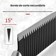 Conjunto de facas de aço inoxidável 6 peças  lâminas pretas onduladas  faca para pão faca para carne  fatiador de frutas  facas para uso doméstico - Preto - Visão 2