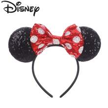 Disney Classic Minnie Mouse Ear Headband, Black Sequin Red & White Polka Dot Bow, Versatile Hair Accessory For Theme Park Travel & Photo - View 8