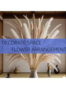 1pc Artificial Reed Grass & Eucalyptus Mixed Decorative Bouquet, For Wedding, Party Or Tabletop Decor, Bridal Hand Bouquet, Tabletop Decoration Prop - Brown - View 4