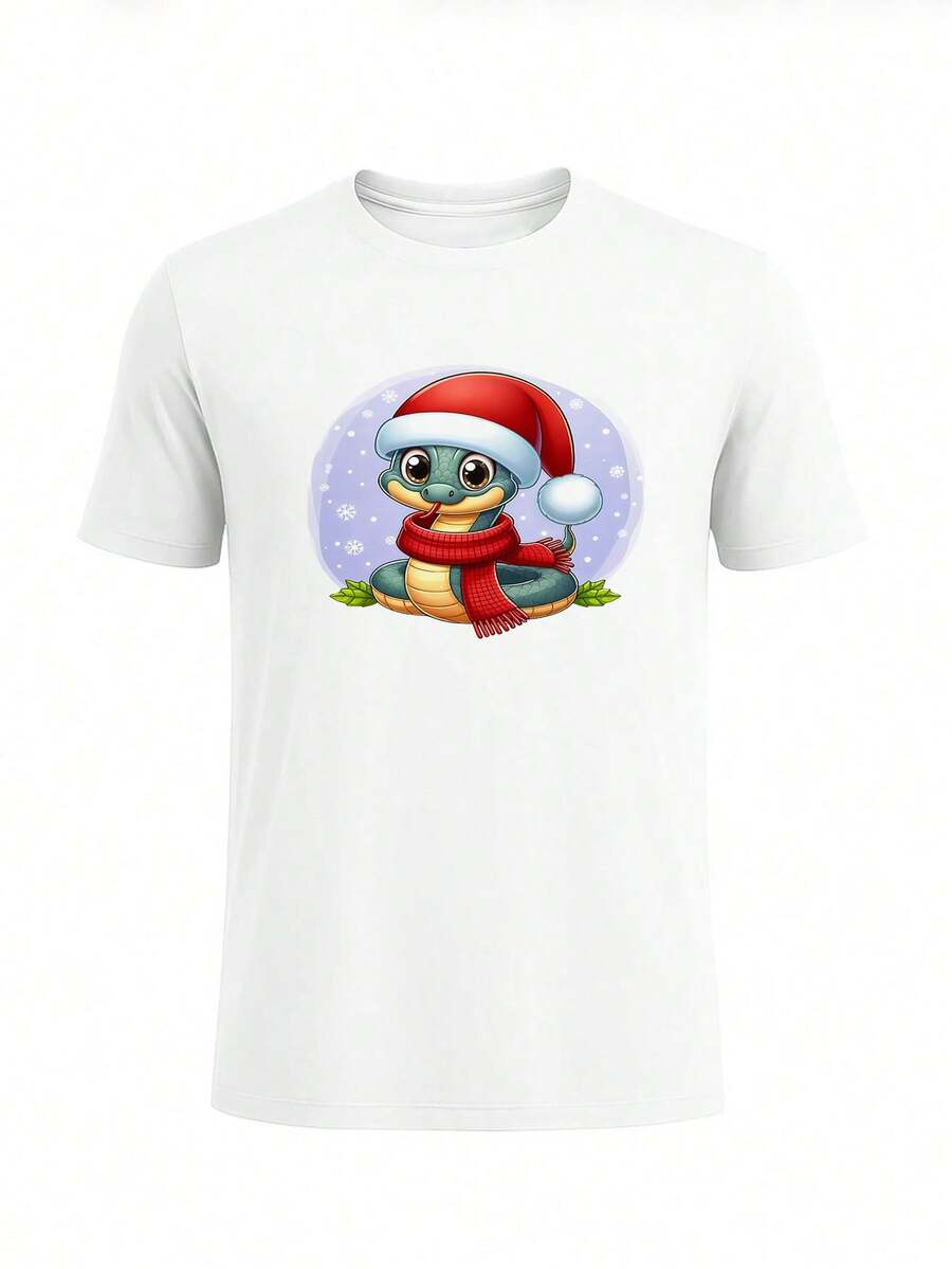 Men Clean Letter Print T-Shirt Cotton Crew Neck Tee - 白色 - 查看 1