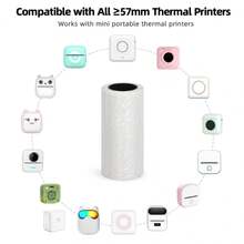 Transparent Thermal Laser Dot Stickers Suitable For All Mini Sticker Printers, Self-Adhesive Glossy Thermal Paper Labels Compatible For Laser Dot Printer For, Office, Retail Receipts, Invoices - View 5