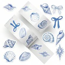 500PCS/Roll Ocean Sealing Sticker Blue Roll Decal DIY Luggage Phone Guitar Scrapbook Party Gifts School Supplies - 1 Set - View 5