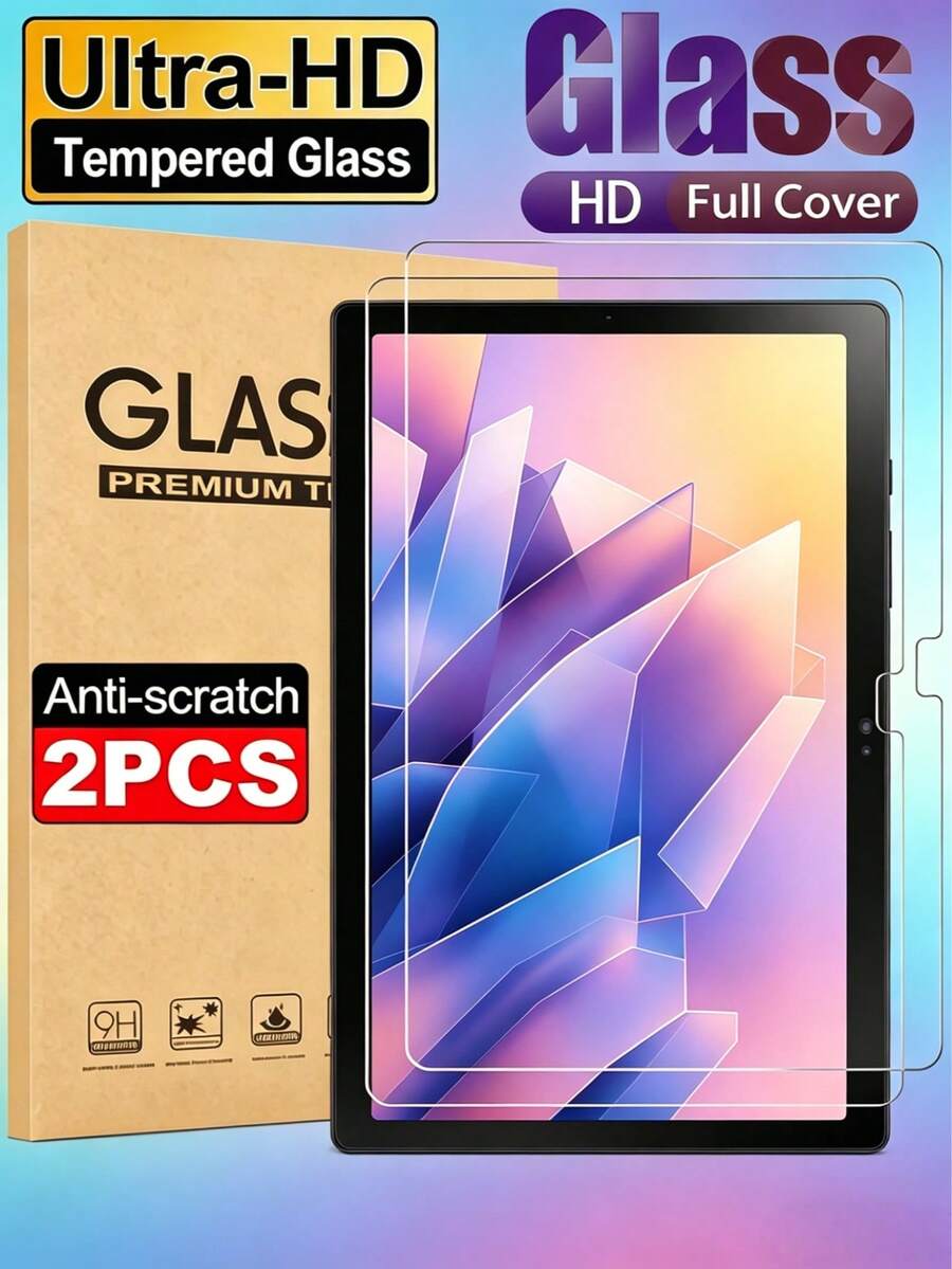 2pcs HD Tempered Glass Screen Protector Film, Compatible With Samsung Galaxy Tab S7/S8/S9/S10/S10FE/ MatePad/Honor/ 10.9 Pro Air 2025 2024 11-Inch, Anti-Explosion Anti-Scratch Bubble-Free Auto-Adsorption Protective Film, Suitable For Office/Drawing, Compatible With Apple Pencil