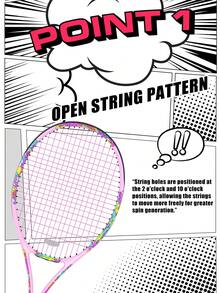 SALYWEE Professional Balanced Tennis Racquet, 105 Sq.In. Oversize Head, Lightweight Carbon Fiber One-Piece Molding, 16x19 String Pattern For Power & Spin, Ideal For Training, Adults, Men & Women, Beginner Sports Equipment - Multicolor - View 7