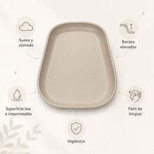 BATHBY Cambiador Bebé de Espuma PU Suave y Lavable, Cambiador para Pañales con Bordes Elevados, Ligero, Acolchado e Impermeable, Fácil de Limpiar, para Cómoda, Baño o Habitación Infantil - Caqui - Ver 3