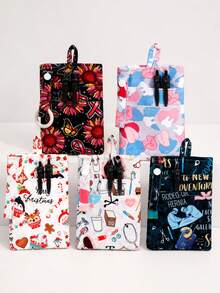 1pc Polyester 3-Layer Cartoon Print Pen Pouch With Pen Holder, Nurse Stationery Storage Bag, All Seasons,Bedroom Room Decor,Back To School - Multicolor - View 6