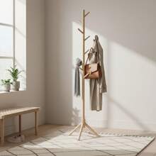 KIWI MOBLEKIT | Free-Standing And Expandable Clothes Racks In Metal And Wood, Clothing With Adjustable Options, With Wheels Or Shelves, Organizers For Bedroom, Entryway And Home - 木材42x42x175釐米山毛櫸 - 查看 4