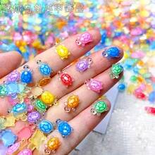 HAWT 100pcs Mini Resin Glow-In-The-Dark Turtles, Mini Resin Animal Glow-In-The-Dark Miniature Models, Suitable For DIY Fairy Garden Decor, Dollhouse Micro Landscape, Hidden Little Turtles - Multicolor - View 3