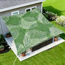 1 pieza Vela de sombra solar cuadrada con estampado geométrico de girasol fresco, adecuada para patio pequeño, piscina, área de ocio al aire libre de villa. Sombrilla de playa, tela de sombra solar para exteriores, toldo de playa, tienda de playa, sombra solar para patio, cenador al aire libre, cenador - Bohemia C - Ver 25