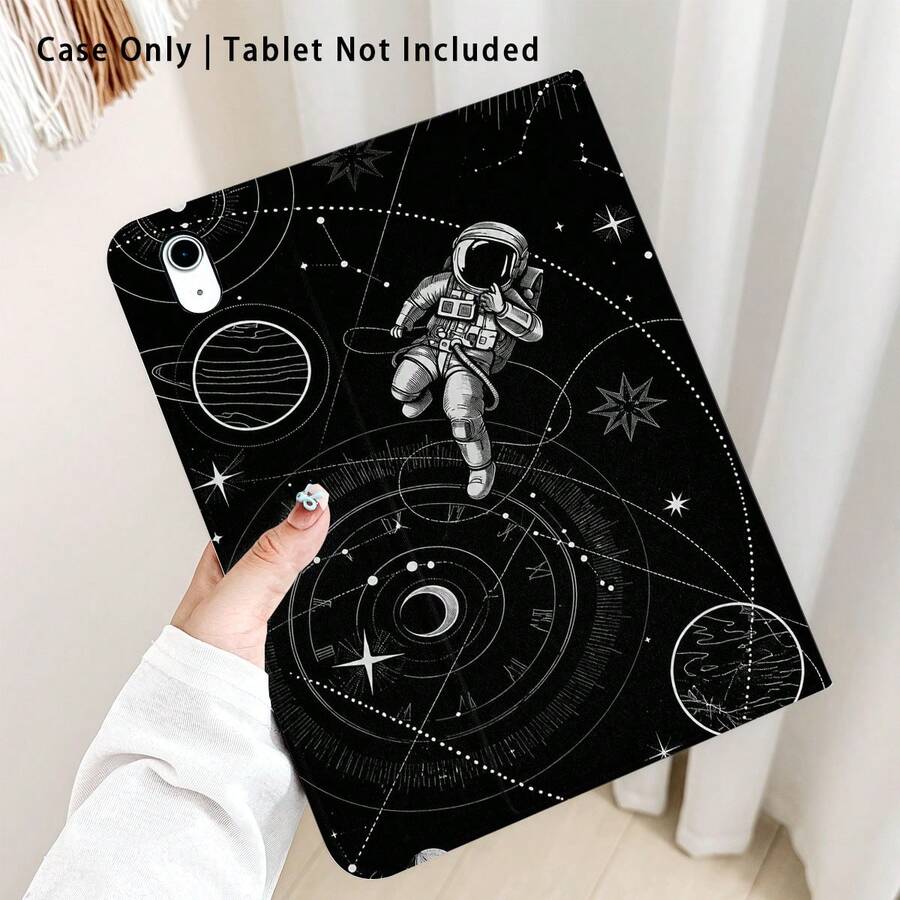 太空人與星月圖案 1 件翻蓋式桌面平板保護殼,附筆槽,相容 Honor 8/9/10/X8/X8A/X9/X8Pro/X9Pro/X9A/Matepad Pro/Matepad SE 11/Matepad 11/Apple 10th Gen/11 2025 (A16) 及 A9 等熱門機型 - 款式6 - 查看 1