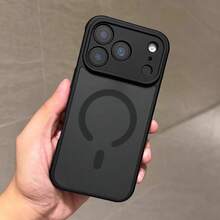 Free Shipping On 1 Item, Matte Dual-Layer Magnetic Charging  Handyhülle, 2mm Thick TPU+PC Material, 1300 Magnetic Force, Shockproof And Scratch-Resistant, Simple Solid Color, Compatible With MagSafe Magnetic Charging Interface For IPhone 12/Pro/Pro Max/13/Pro/Pro Max/14/Pro/Pro Max/15/Pro/Pro Max/16/Plus/Pro/Pro Max/17/Air/Pro/Pro Max - Grey - View 7