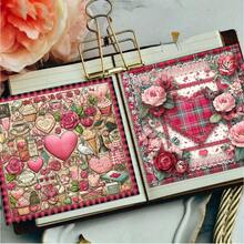24 Sheets 6*6 Inch Vintage Heart Plaid Pattern, Distressed Paper Texture Scrapbooking Paper, Suitable For Collage, Handmade Origami Projects, Decorative Paper, DIY Paper, Handmade Scrapbook, Bullet Journal, Art Collage | Natural Elements - Square - View 7