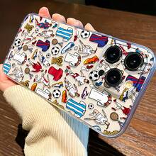 1件透明全螢幕足球塗鴉圖案手機殼，個性化保護殼，適用於 iPhone 16 Pro Max/17/16/15/14 Plus/13/12/11/Air 及系列 - 彩色 - 查看 4