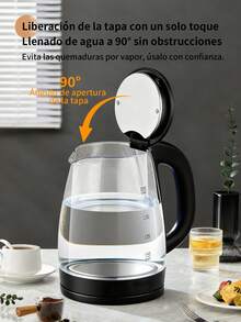 Transparent Electric Teapot Electric Kettle Tea 2.0L Glass - Black - View 5