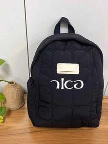 1pc Embroidered Customized Dreamy Colorful Cute Fish Tail Backpack, Colorful Fish Tail Design Student School Bag Can Embroider Your Own Name, Essential For Back To School, Outdoor Travel - Multicolor - View 2