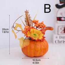 1pc Simulation Pumpkin Desktop Floral Decoration Simulation Maple Berry Pumpkin Flower Arrangement Suitable For Centerpiece Decoration Halloween Parties And Thanksgiving Autumn Decoration Bedroom Autumn Room Decoration - Style a - View 14