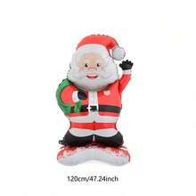 1/2pcs Christmas Standing Santa Claus Foil Balloon Indoor Holiday Scene Decoration Balloon - Multicolor - View 8