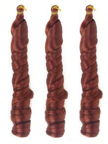3pcs/Pack 24 Inch Pre-Stretched French Curl Crochet Braids, Loose Wave Synthetic Curly Hair, Suitable For Women - Multicolor - View 10
